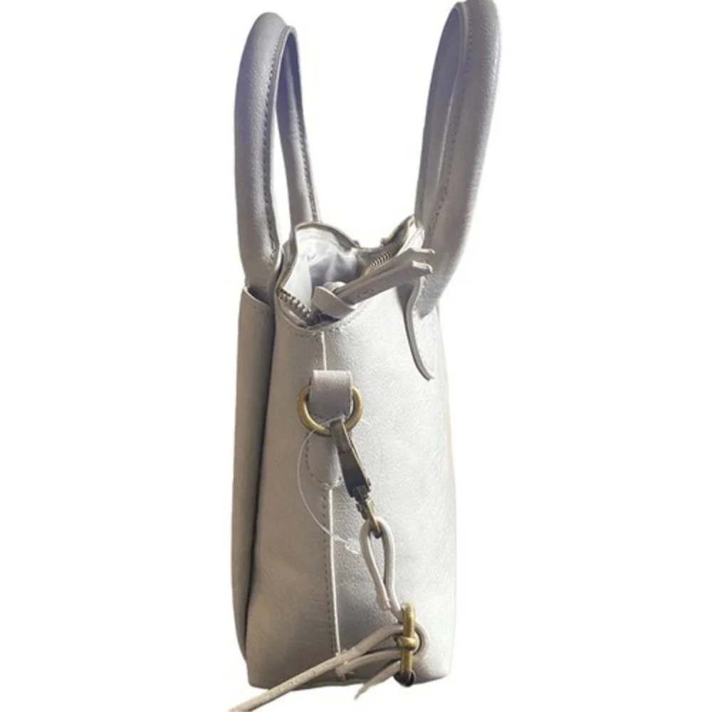 Bueno Crossbody Satchel Bag Women OS Dove Grey New Vegan Leather Top Handle Tote
